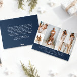 Cartes Pour Fêtes Annuelles NAVY Christmas Elegant 6 Collage Message photo<br><div class="desc">Partagez les moments forts de votre famille avec cette carte de Noël en revue qui présente un design simple, minimal et propre. Le devant comprend un collage moderne de 6 photos jumelé à l'accueil festif "Joyeux Noël" dans une élégante police serif sur une couleur bleu marine classique et chic, avec...</div>