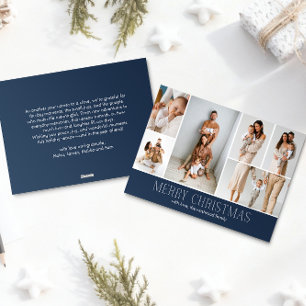 Cartes Pour Fêtes Annuelles NAVY Christmas Elegant 6 Collage Message photo
