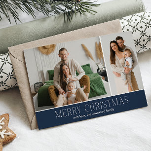 Cartes Pour Fêtes Annuelles NAVY Joyeux Noël Elegant 2 Message photo