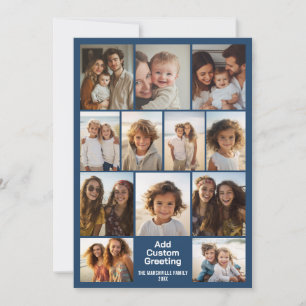 Cartes Pour Fêtes Annuelles Navy Minimal Moderne - Collage de 12 photos