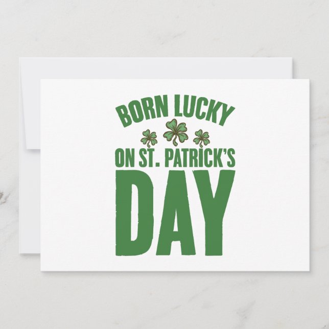 Cartes Pour Fêtes Annuelles Né Lucky sur St Patrick's Day Irlandais Anniversai (Devant)