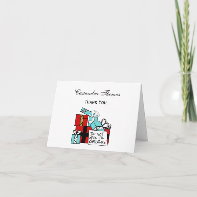 Cartes Pour Fêtes Annuelles Ne pas ouvrir jusqu'à Noël présente Noël (Devant)