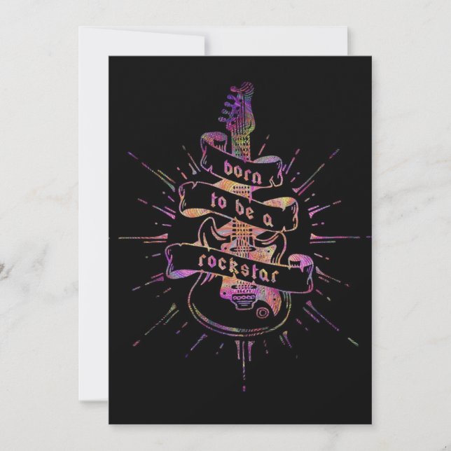 Cartes Pour Fêtes Annuelles Né pour être une rock star (Devant)