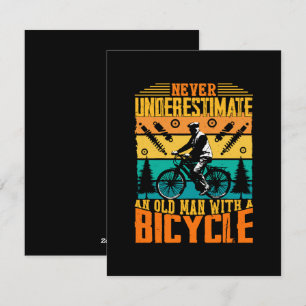 Cartes Pour Fêtes Annuelles Ne sous-estimez jamais un vieil homme à vélo