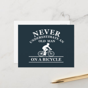 Cartes Pour Fêtes Annuelles Ne sous-estimez jamais un vieil homme à vélo