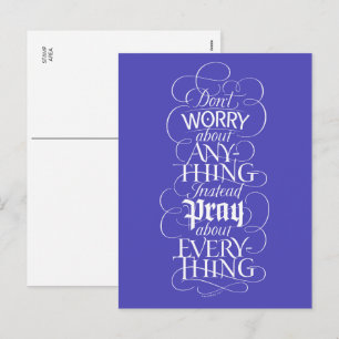 Cartes Pour Fêtes Annuelles NE T'INQUIÈTE PAS Bible chrétienne Verse Calligrap