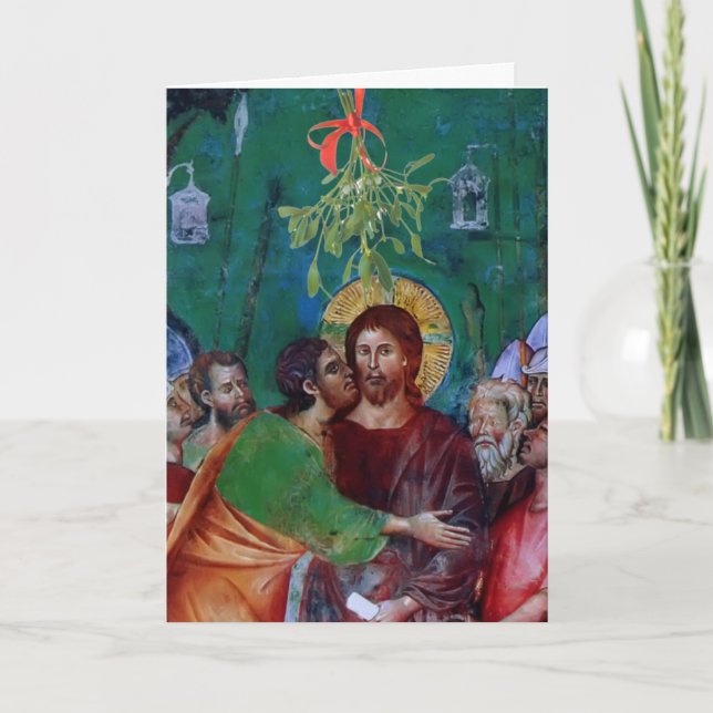 Cartes Pour Fêtes Annuelles Ne vous faites pas attraper sous le gui (Devant)