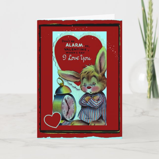 Cartes Pour Fêtes Annuelles Ne vous inquiétez pas Rabbit Rétro Valentine (Devant)