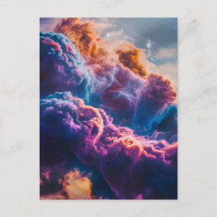 Cartes Pour Fêtes Annuelles Nébuleuse d'espace abstrait - Cosmique coloré
