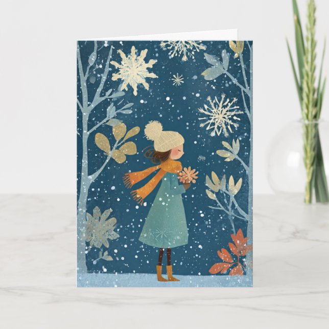 Cartes Pour Fêtes Annuelles Neige (Devant)