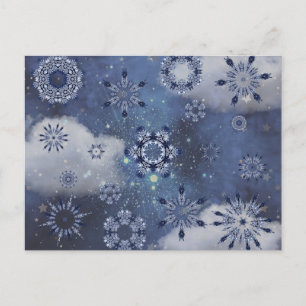 Cartes Pour Fêtes Annuelles Neige bleue