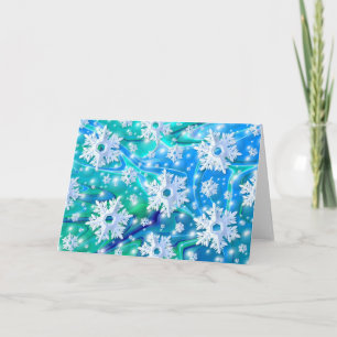 Cartes Pour Fêtes Annuelles Neige bleue