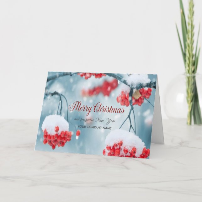 Cartes Pour Fêtes Annuelles Neige, Branches d'arbre, Livraison de la société H (Devant)