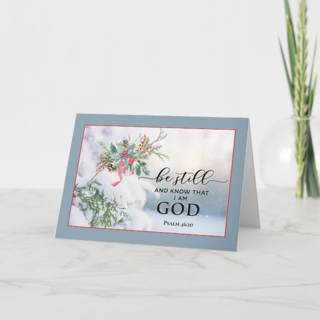 Cartes Pour Fêtes Annuelles Neige couverte À feuillage persistant Psaume de No (Devant)