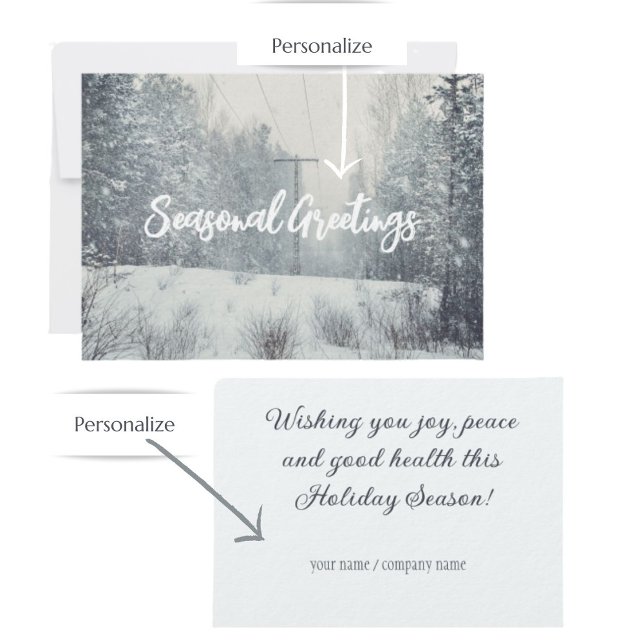 Cartes Pour Fêtes Annuelles Neige dans la forêt d'hiver (Créateur téléchargé)