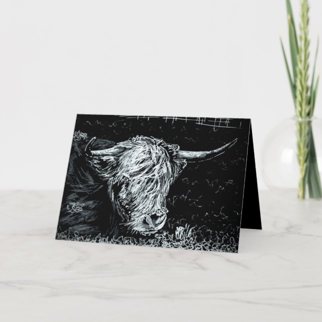 Cartes Pour Fêtes Annuelles Neige de Highland (Devant)