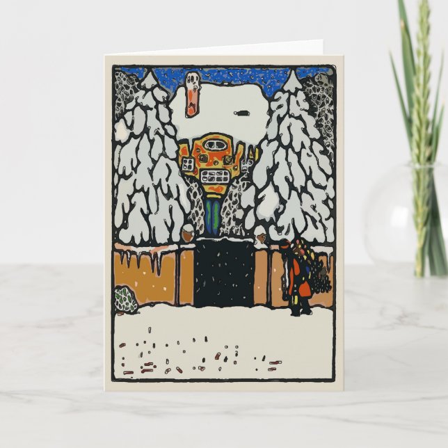 Cartes Pour Fêtes Annuelles Neige de Noël, ajouter du texte (Devant)