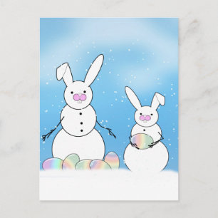 Cartes Pour Fêtes Annuelles Neige de Pâques Bunnies Neige