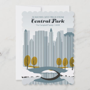 Cartes Pour Fêtes Annuelles Neige de vacances de Central Park