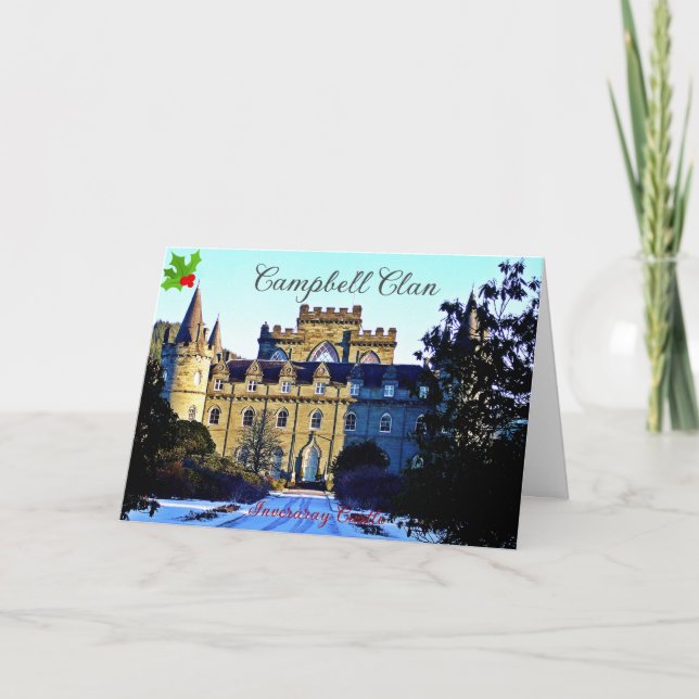 Cartes Pour Fêtes Annuelles Neige du château Inveraray du Clan Campbell écossa (Devant)