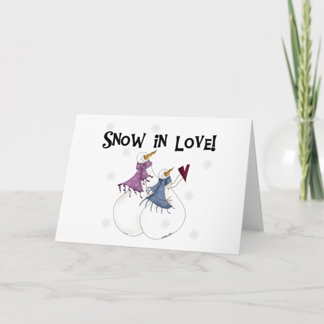 Cartes Pour Fêtes Annuelles Neige en amour (Devant)