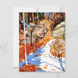 Cartes Pour Fêtes Annuelles Neige et rochers, tableau de Tom Thomson