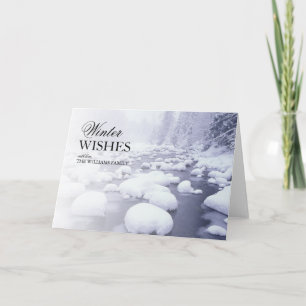 Cartes Pour Fêtes Annuelles Neige fraîche flottant le long de l'eau