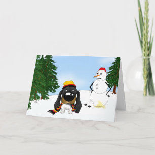 Cartes Pour Fêtes Annuelles Neige hivernale de Dachshund
