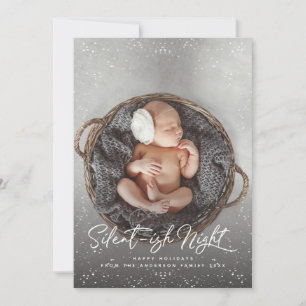 Cartes Pour Fêtes Annuelles Neige nocturne silencieuse Photo complète