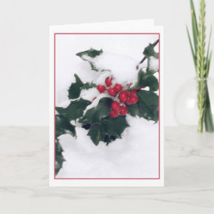 Cartes Pour Fêtes Annuelles Neige sur Holly