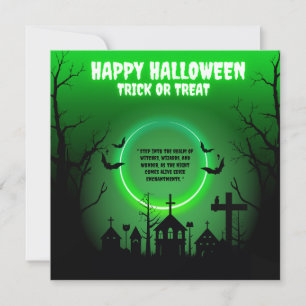 CARTES POUR FÊTES ANNUELLES NEON HAPPY HALLOWEEN GREETING CARD