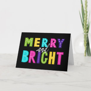 Cartes Pour Fêtes Annuelles Neon Merry et Bright