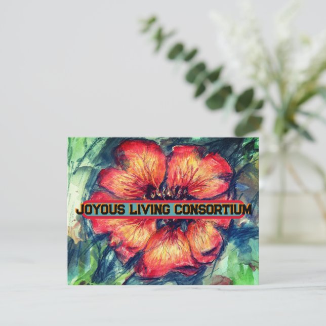 Cartes Pour Fêtes Annuelles Népal Cinquefoil Fleur Joyeuse Vie (Debout devant)