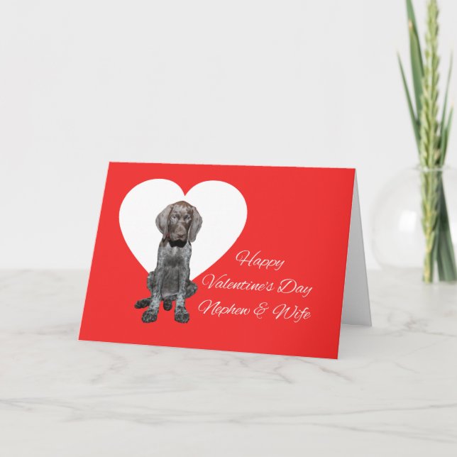 Cartes Pour Fêtes Annuelles Nephew & Femme Glossy Grizzly Valentine Puppy Love (Devant)