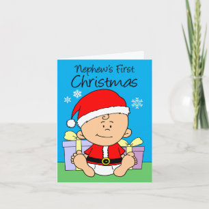 Cartes Pour Fêtes Annuelles Nephew's First Christmas Cute Little Père Noël