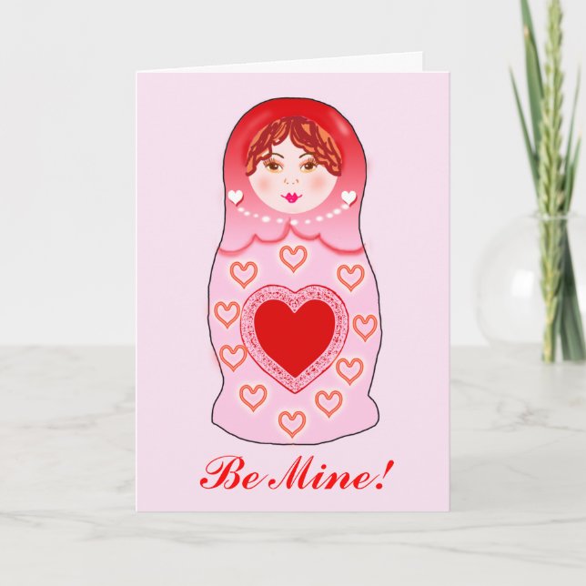 Cartes Pour Fêtes Annuelles Nesting Doll Valentine Card (Devant)