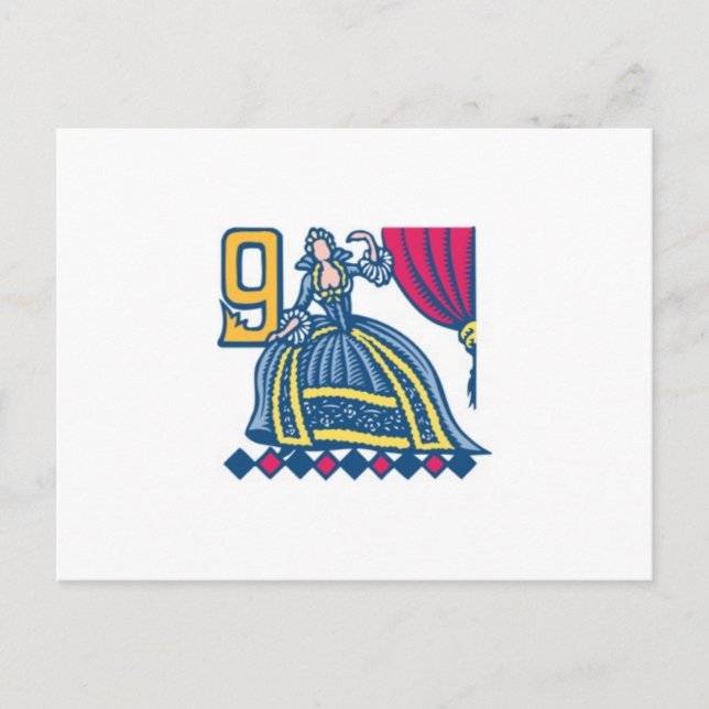 Cartes Pour Fêtes Annuelles Neuf Dames (Devant)