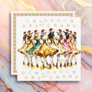 Cartes Pour Fêtes Annuelles Neuf Dames   Douze jours de Noël