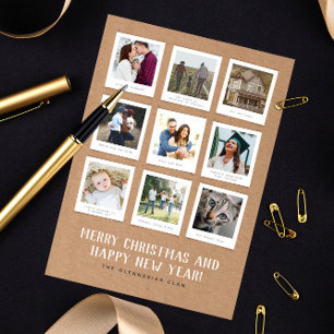 Cartes Pour Fêtes Annuelles Neuf photos de style instantané pour une rétrospec