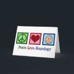 Cartes Pour Fêtes Annuelles Neurologie de l'amour pour la paix<br><div class="desc">Peace Love Neurology Cartes de Noël pour un bureau de neurologue spécialisé dans les troubles du cerveau et les neurosciences. Un neurochirurgien cool ou une infirmière en neurologie présent.</div>