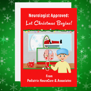 Cartes Pour Fêtes Annuelles Neurologue Approuvé: Noël commence Santa en IRM