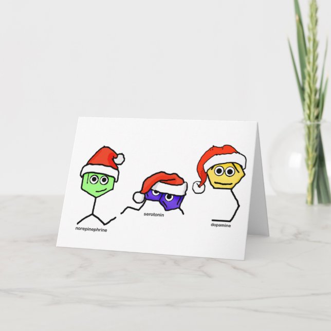 Cartes Pour Fêtes Annuelles Neurotransmetteurs en Santa Hats (Devant)