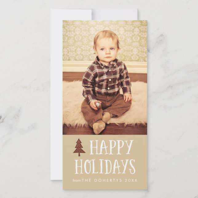 Cartes Pour Fêtes Annuelles Neutral Joyeux Fêtes Noël 2 Photocard (Devant)