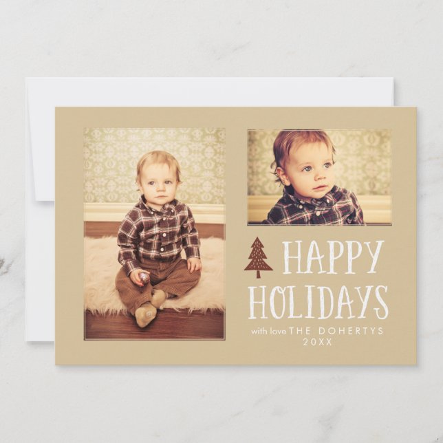 Cartes Pour Fêtes Annuelles Neutral Joyeux Joyeux Fêtes de Noël Photo Plaques (Devant)