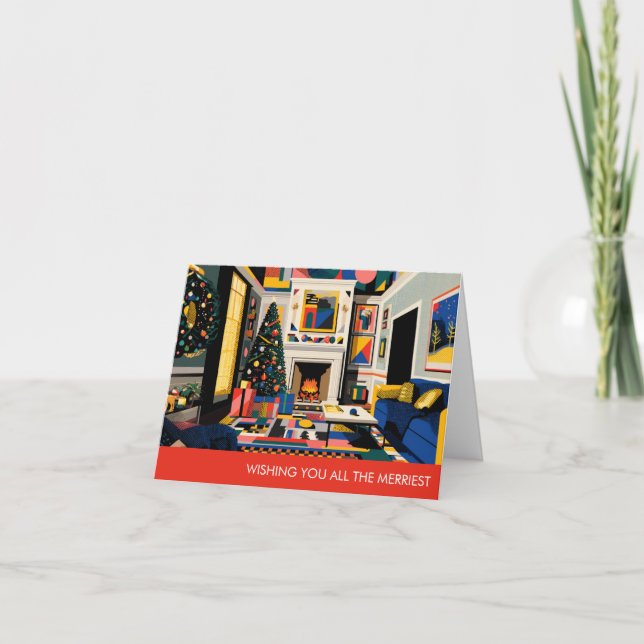 Cartes Pour Fêtes Annuelles New Wave 1980s Pop Art Christmas Card (Devant)