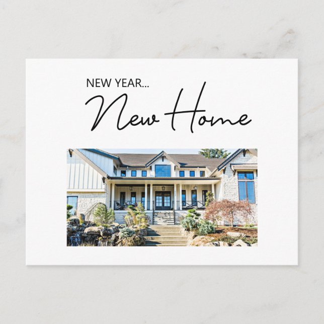 Cartes Pour Fêtes Annuelles New Year New Home Moving Announcement photos (Devant)