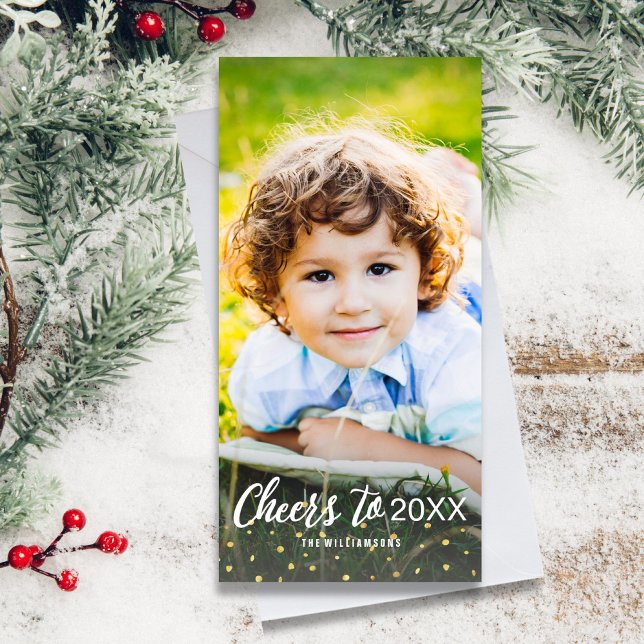 Cartes Pour Fêtes Annuelles New year's Cheers To 2018 Gold Confeti (Créateur téléchargé)