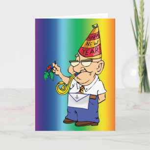 Cartes Pour Fêtes Annuelles New Years Mason kiss