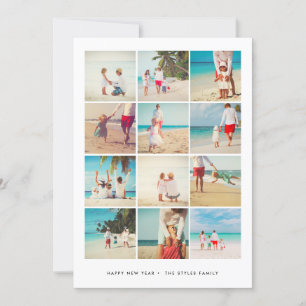 Cartes Pour Fêtes Annuelles NEW YEAR'S PHOTO CARD Modern Minimalist Grid