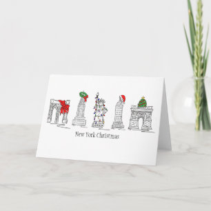 Cartes Pour Fêtes Annuelles New York City Christmas NYC Landmarks City Holiday